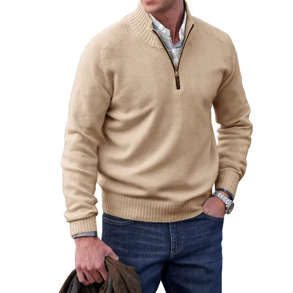 Men's Casual Quarter Zip Sweater