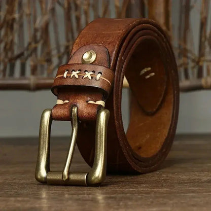 Genuine Brown Leather Waist Belt - OutfitLondon