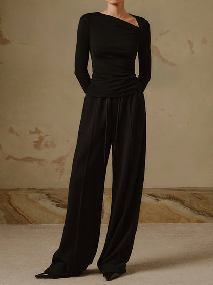 Kit | Ribbed Knit Asymmetric Holiday Clothes T-Shirt
