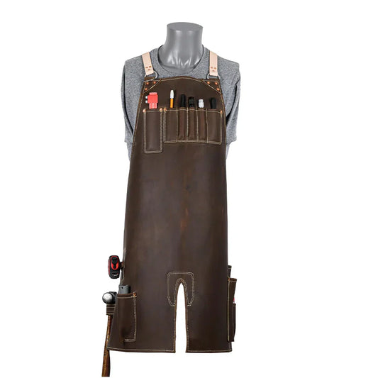 Leather Apron With Tool Pockets For Welding And Blacksmithing - OutfitLondon
