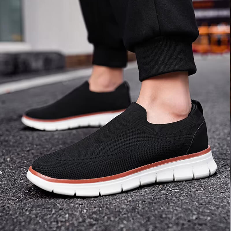 Soft Slip-on - Elastic Knit Casual Black Shoes