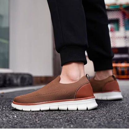 Soft Slip-on - Stretchy Knit Casual Brown Shoes