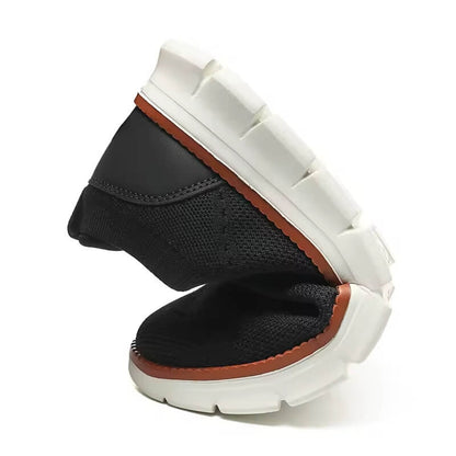 Soft Slip-on - Elastic Knit Casual Black Shoes