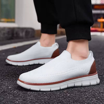 Soft Knit Slip On Comfortable Walking Shoes White