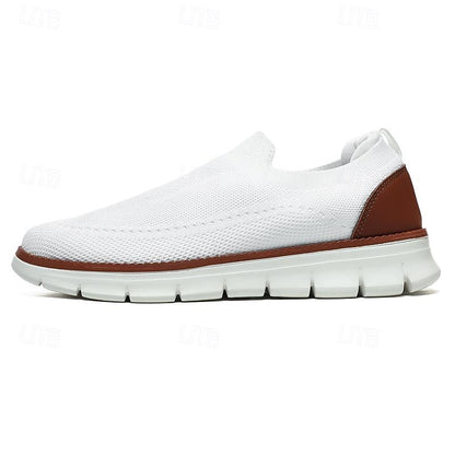 Soft Knit Slip On Comfortable Walking Shoes White