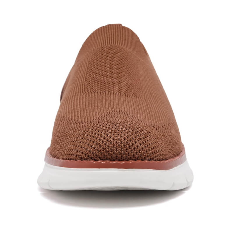 Soft Slip-on - Stretchy Knit Casual Brown Shoes