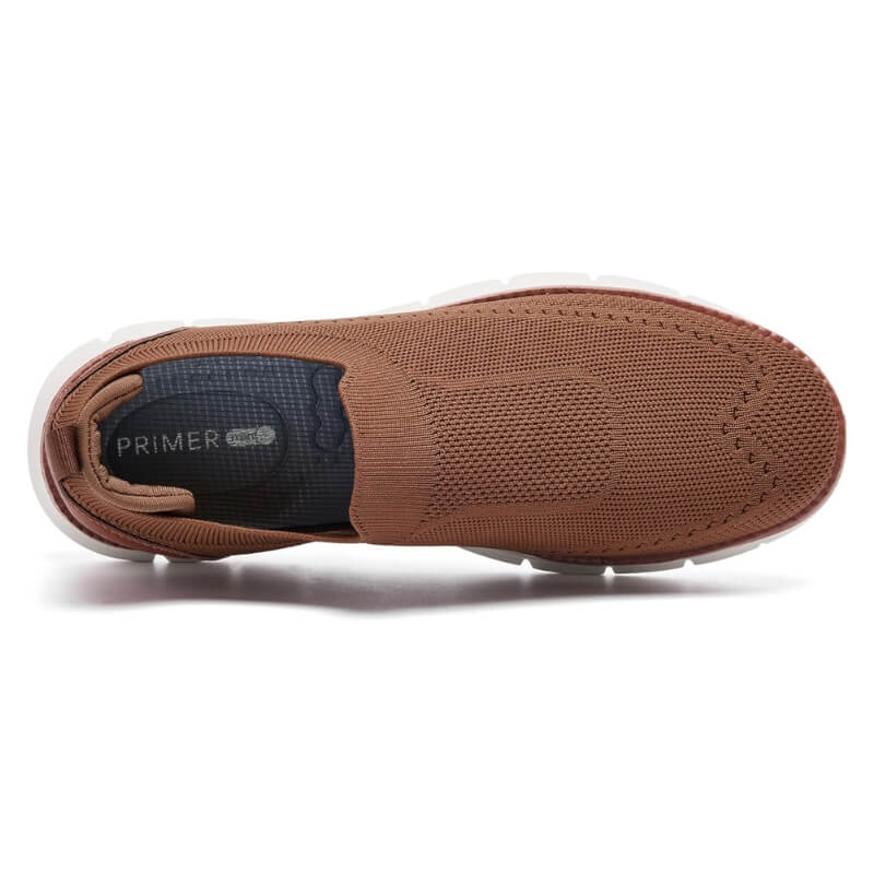 Soft Slip-on - Stretchy Knit Casual Brown Shoes
