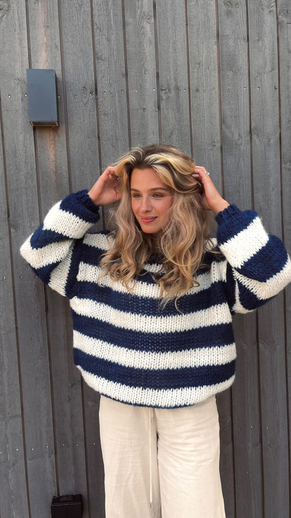 Cozy Striped Loose Fit Women's Sweater