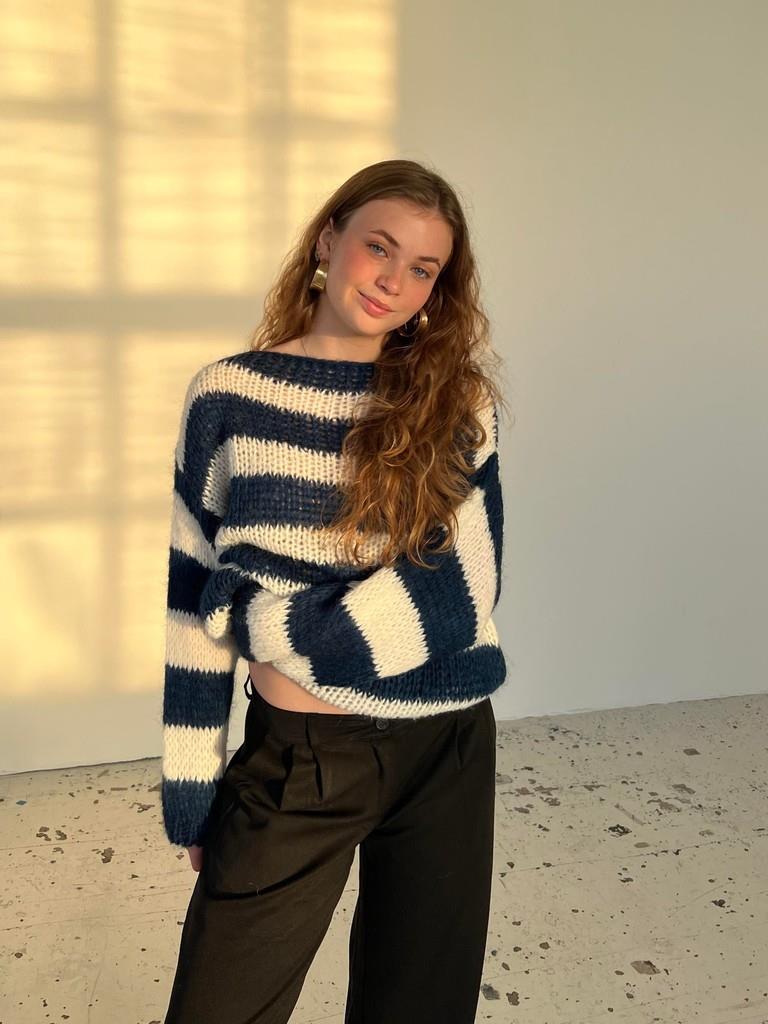 Cozy Striped Loose Fit Women's Sweater