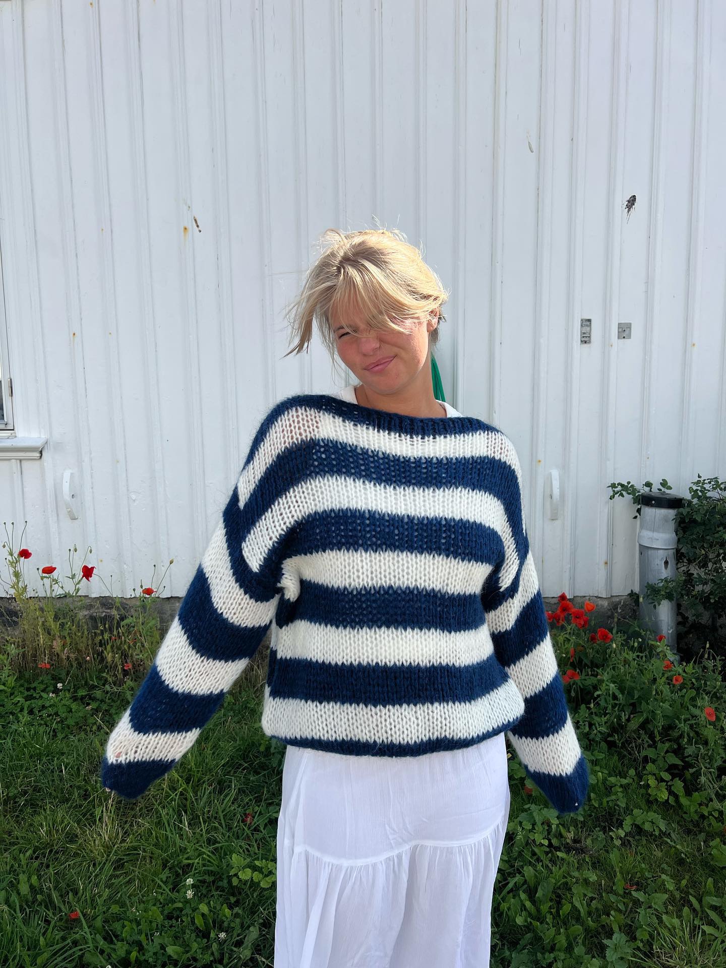 Cozy Striped Loose Fit Women's Sweater