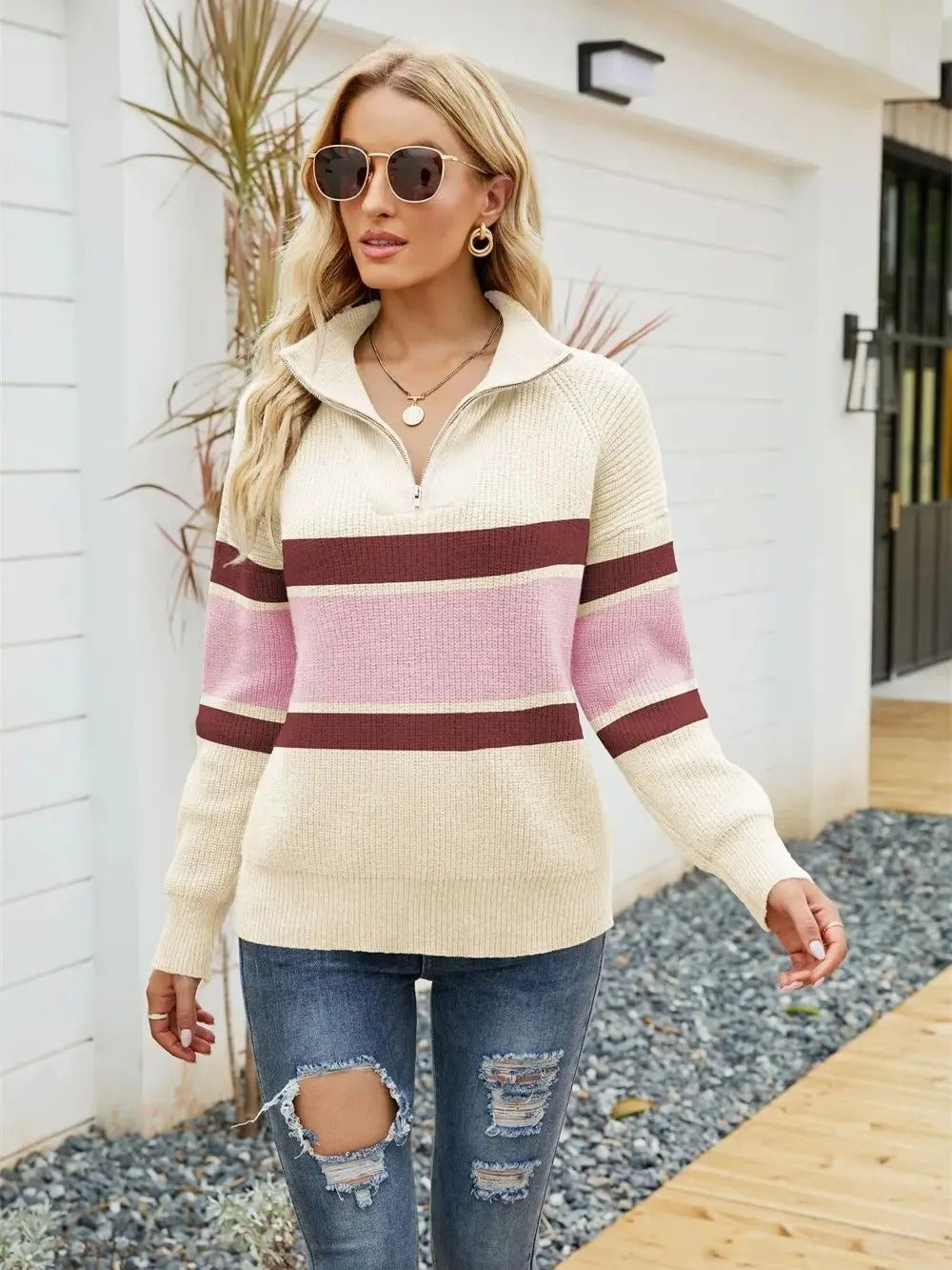 Warm Cable Knit Pullover - Sienna