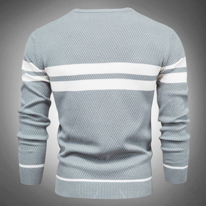 Casual Striped Knit Crew Neck Sweater