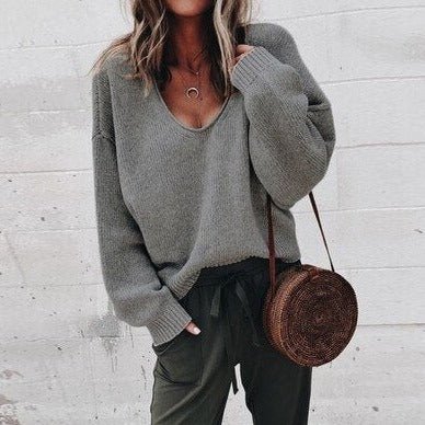 Cozy Large Women's Crew Sweater - OutfitLondon