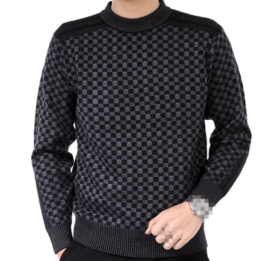 Cozy Plaid Men's Winter Sweater - OutfitLondon