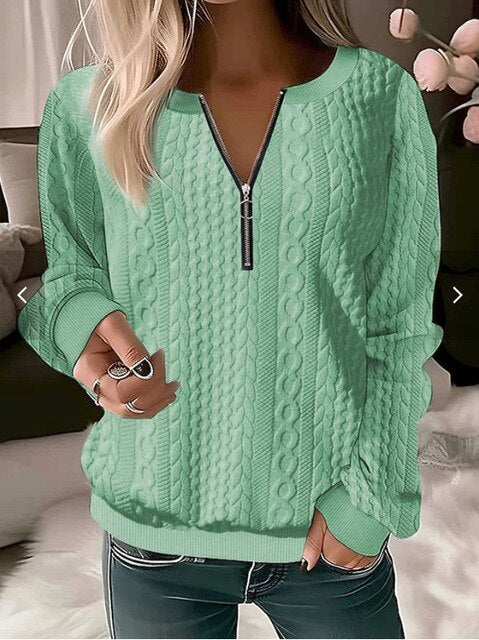 Soft Crew Neck Patterned Pullover Sweater