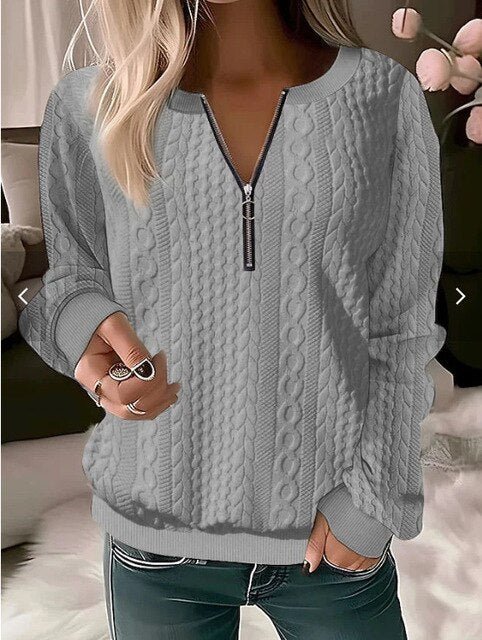 Soft Crew Neck Patterned Pullover Sweater