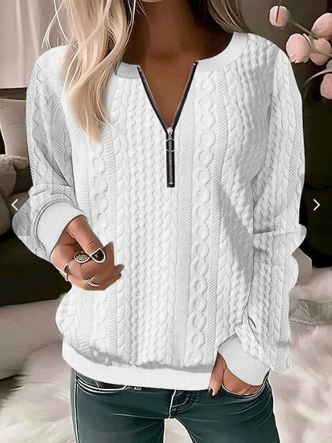 Soft Crew Neck Patterned Pullover Sweater