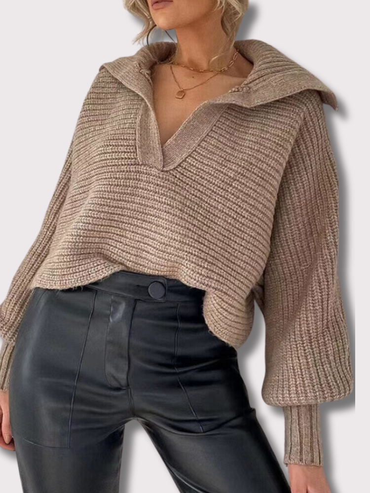 Cozy Crew Neck Sweater - Isolde - OutfitLondon