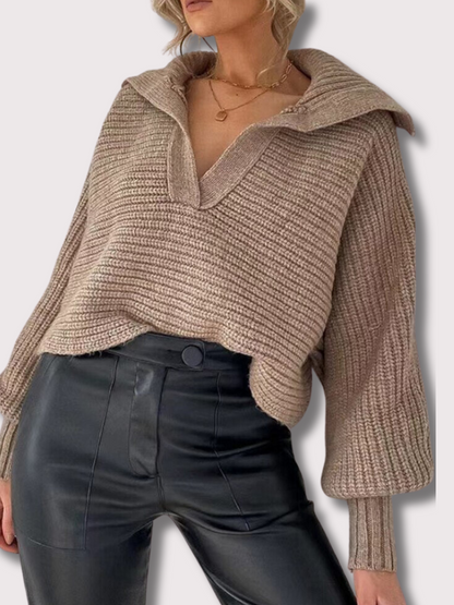 Cozy Crew Neck Sweater - Isolde - OutfitLondon