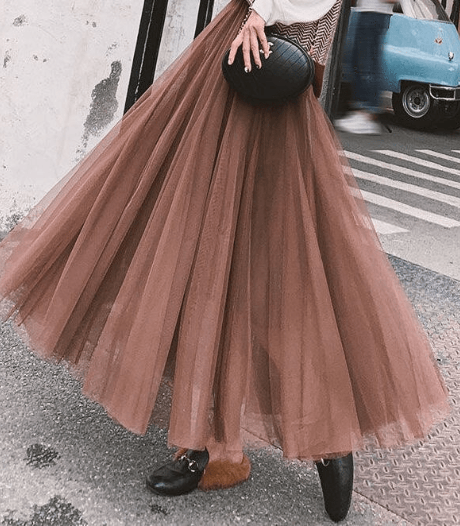 High Waisted Midi Flowy Ankle Skirt - OutfitLondon