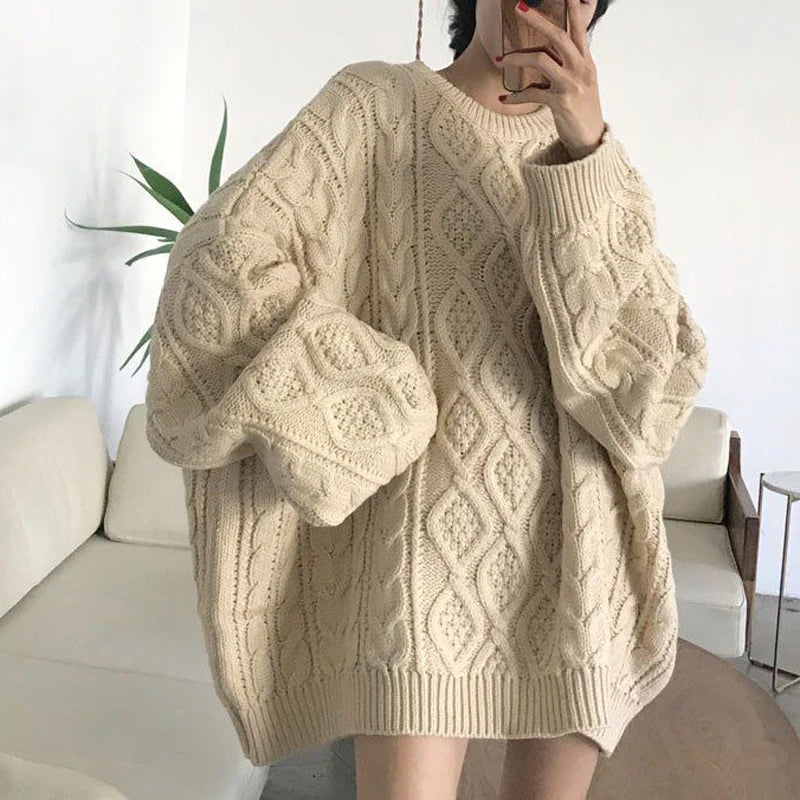 Cozy Oversized Knit Sweater for Fall Winter