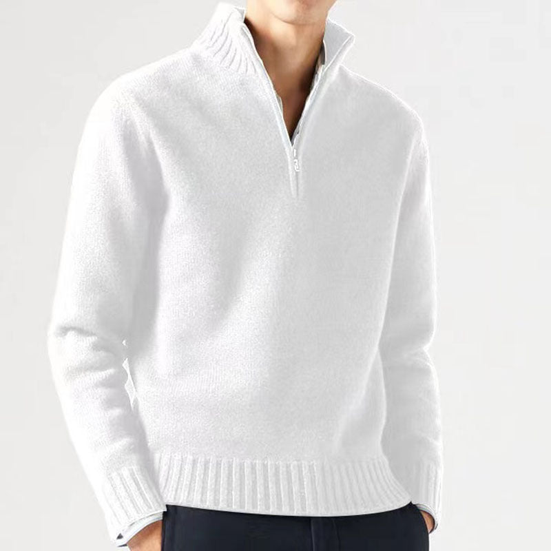 Warm Men's Fleece Quarter Zip Pullover Sweater