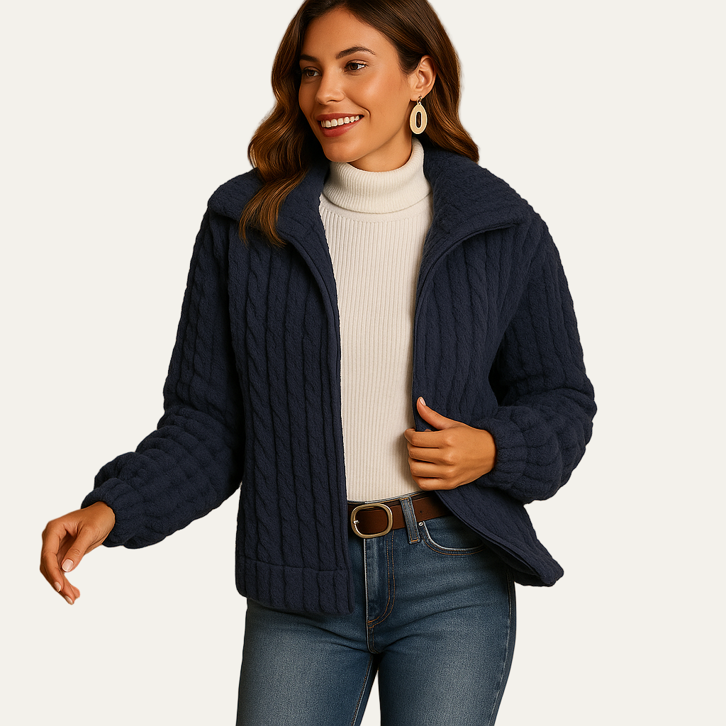 Ladies Large Synthetic Leather Pilot Jacket