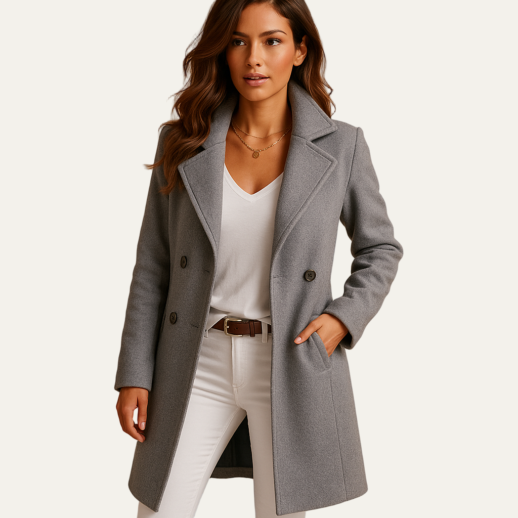 Classic Fit Ladies Wool Trench Coat - OutfitLondon
