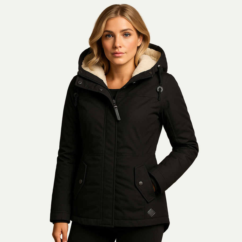 Warm Fleece Lined Hooded Winter Coat Jacket