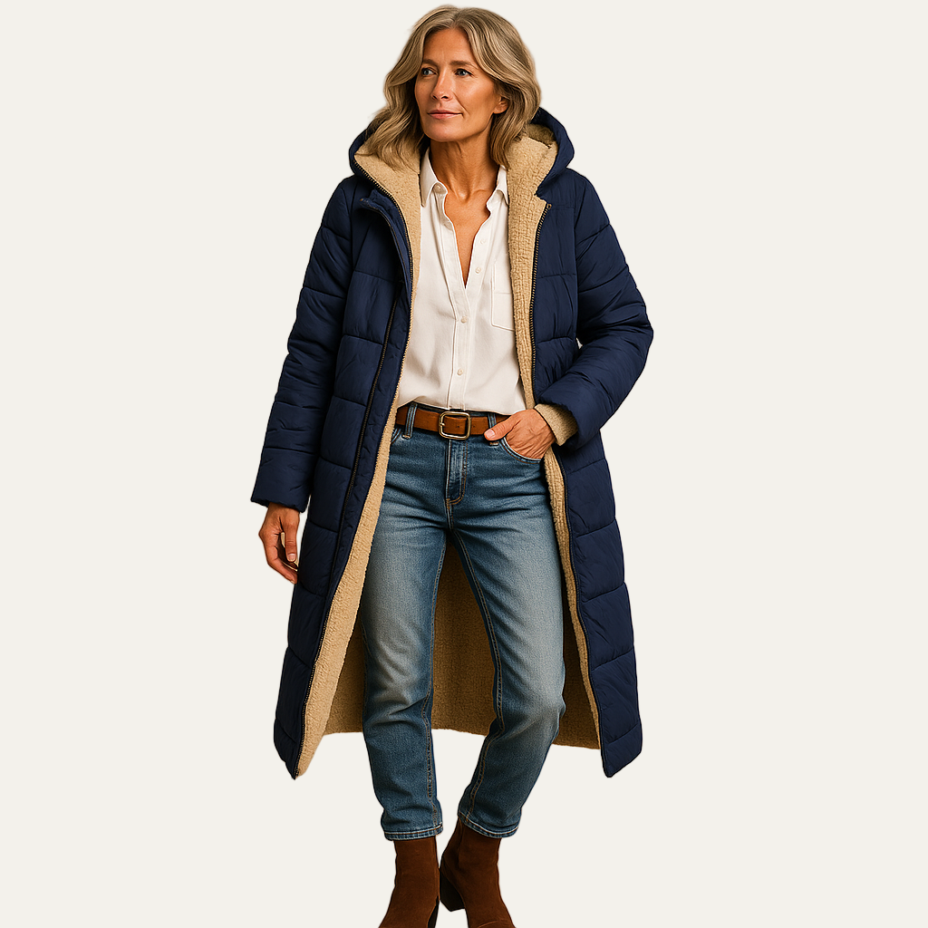 Warm Women's Faux Fur Hooded Puffer Jacket
