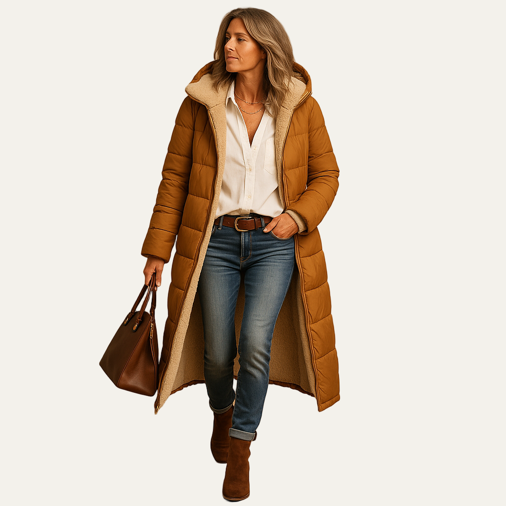 Warm Women's Faux Fur Hooded Puffer Jacket