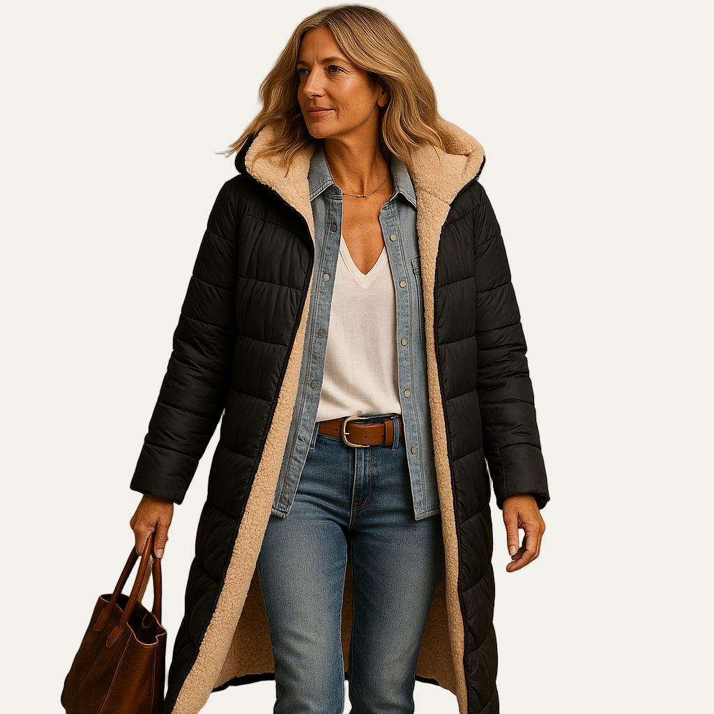 Warm Women's Faux Fur Hooded Puffer Jacket - OutfitLondon