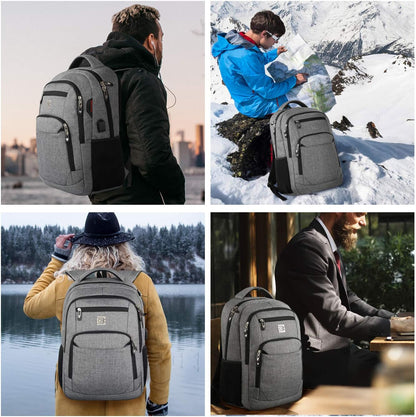 Secure Laptop Backpack with USB Charging and Pockets