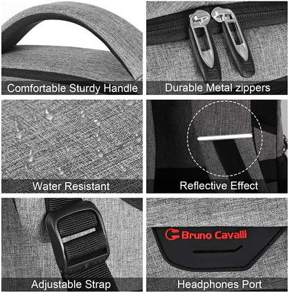 Secure Laptop Backpack with USB Charging and Pockets