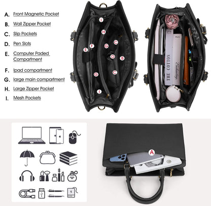 Professional Ladies Laptop Handbag with Multiple Pockets