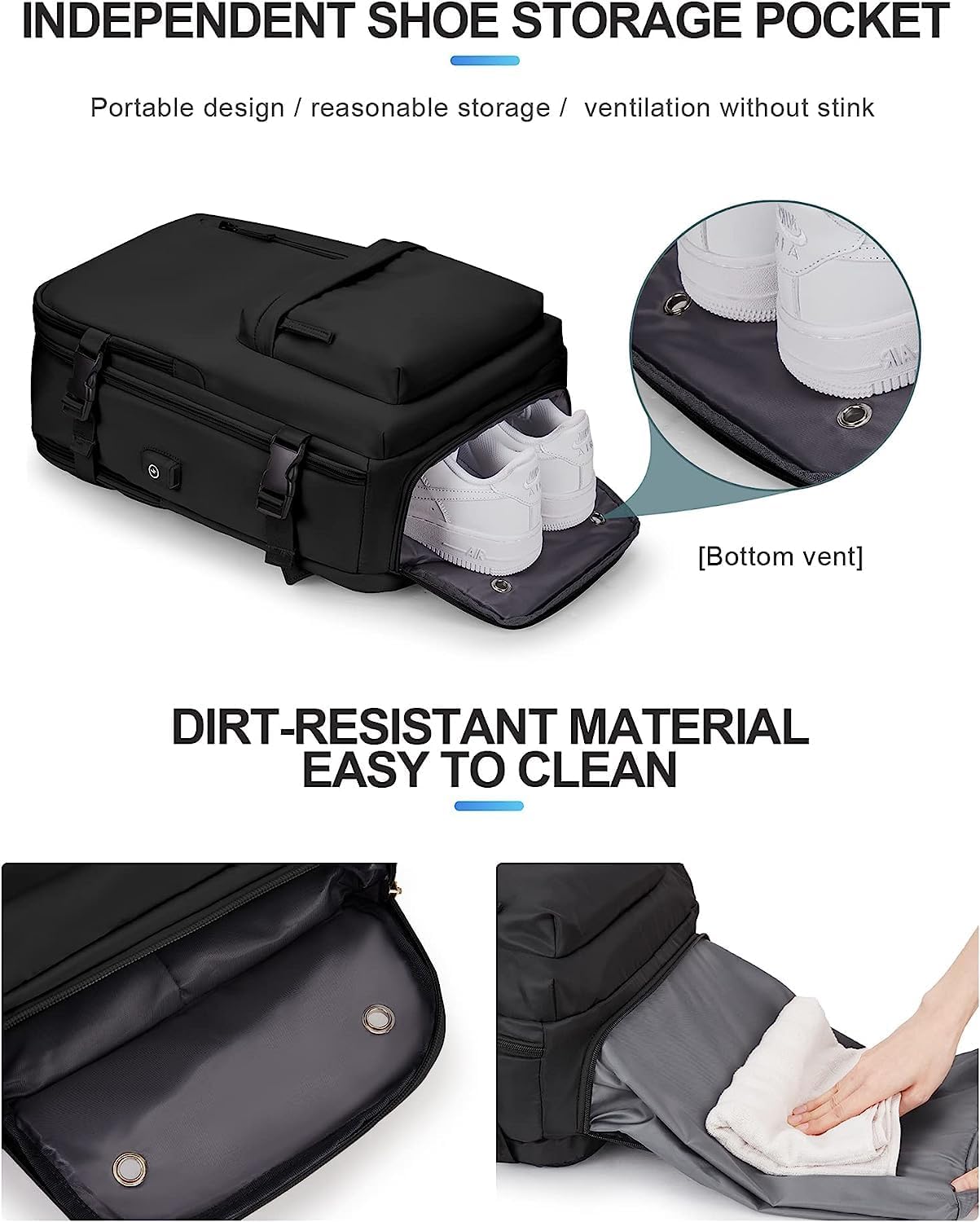 Waterproof Hiking Rucksack with Laptop Sleeve & USB Charger