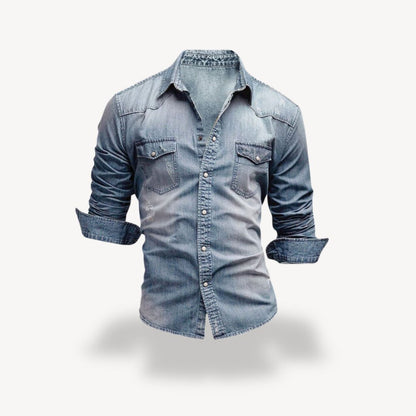 Classic Blue Cowboy Shirt for Men