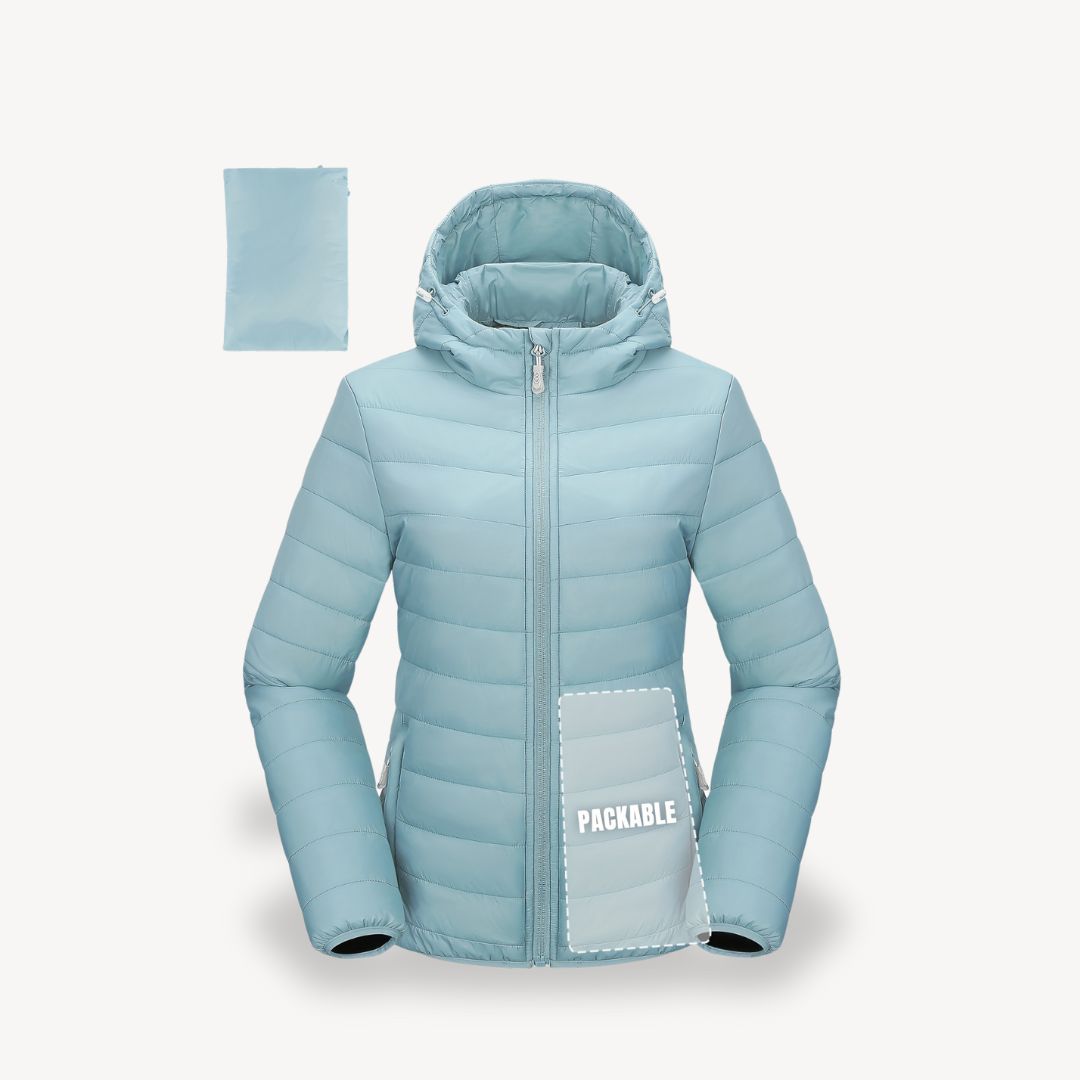 Lightweight Women's Puffer Coat with Hood
