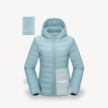 Lightweight Women's Puffer Coat with Hood