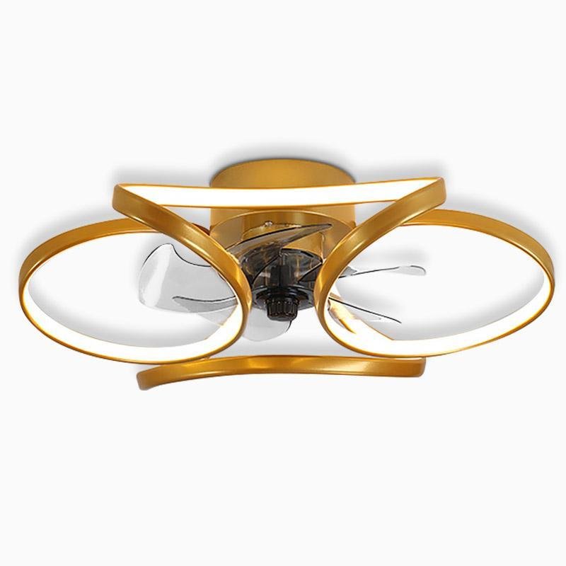 LED Flush Mount Ceiling Fan Light - Modern Design for Living Spaces