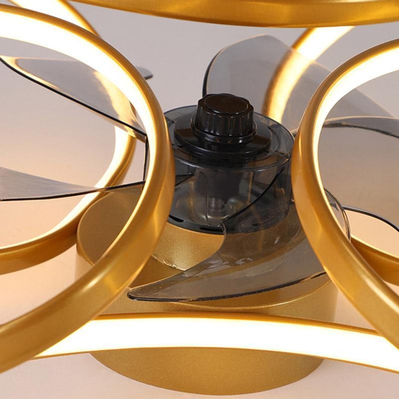 LED Flush Mount Ceiling Fan Light - Modern Design for Living Spaces