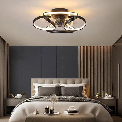 LED Flush Mount Ceiling Fan Light - Modern Design for Living Spaces