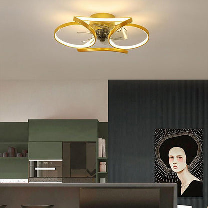 LED Flush Mount Ceiling Fan Light - Modern Design for Living Spaces