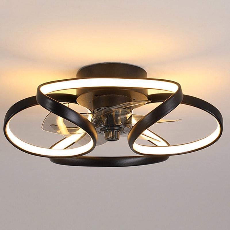 LED Flush Mount Ceiling Fan Light - Modern Design for Living Spaces