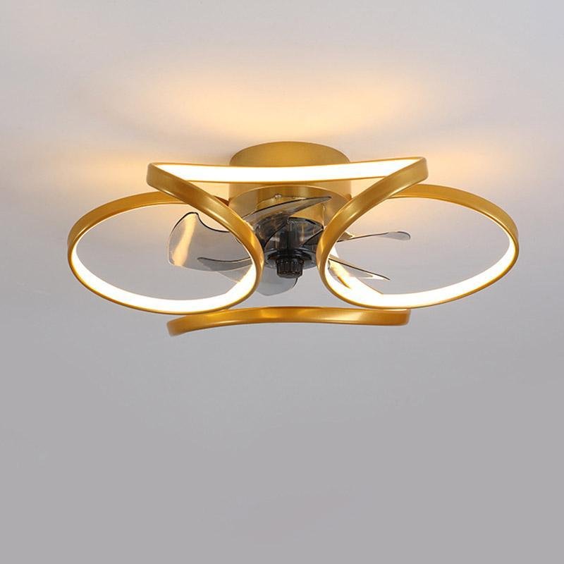 LED Flush Mount Ceiling Fan Light - Modern Design for Living Spaces
