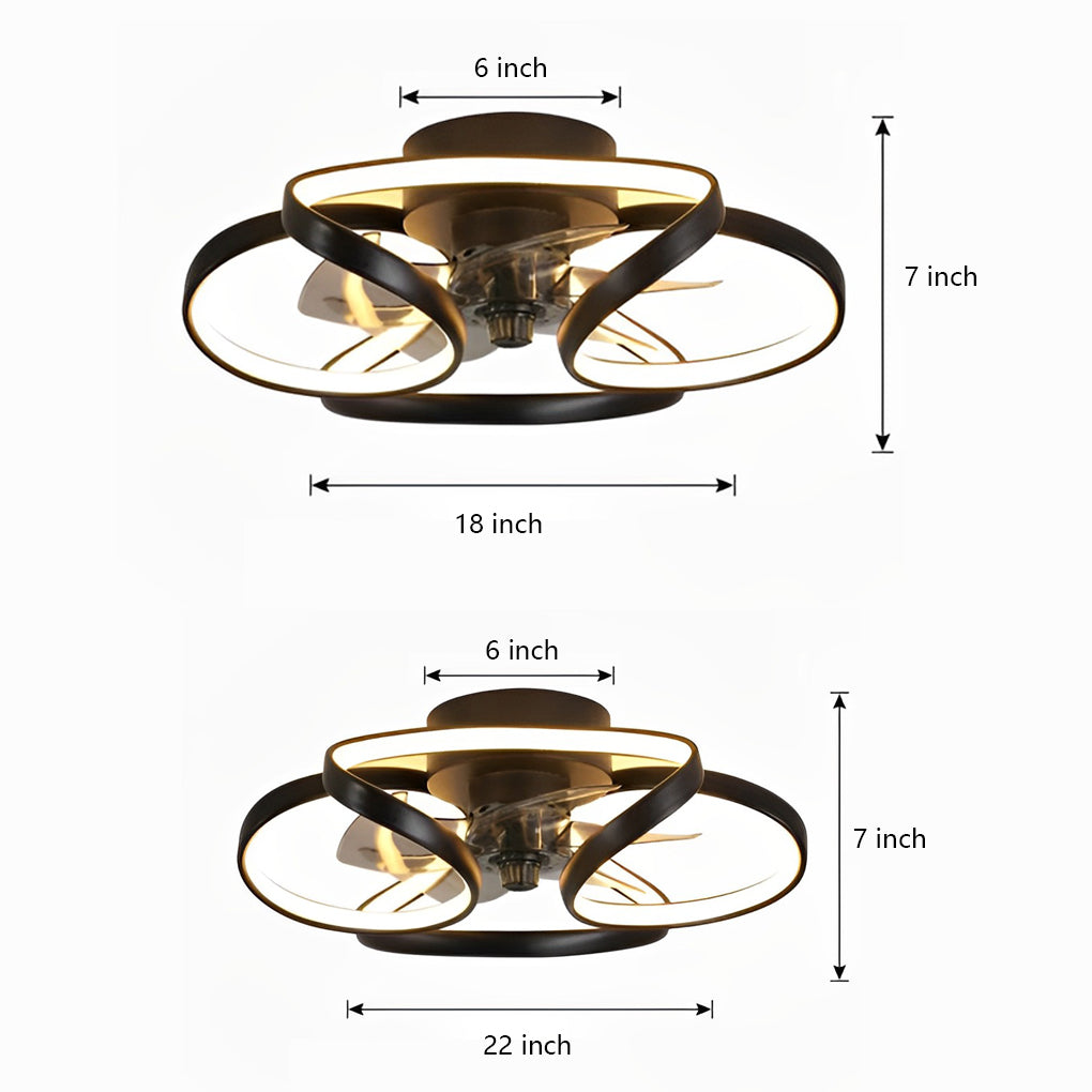 LED Flush Mount Ceiling Fan Light - Modern Design for Living Spaces