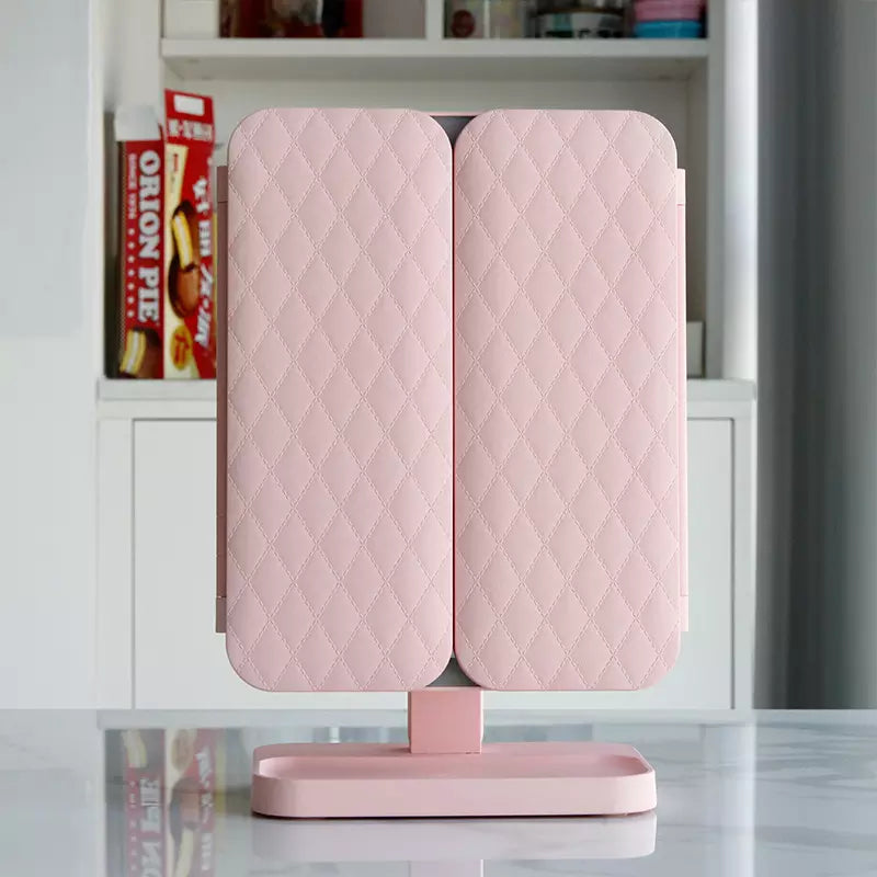 Portable LED Makeup Mirror with Foldable Triple Lights