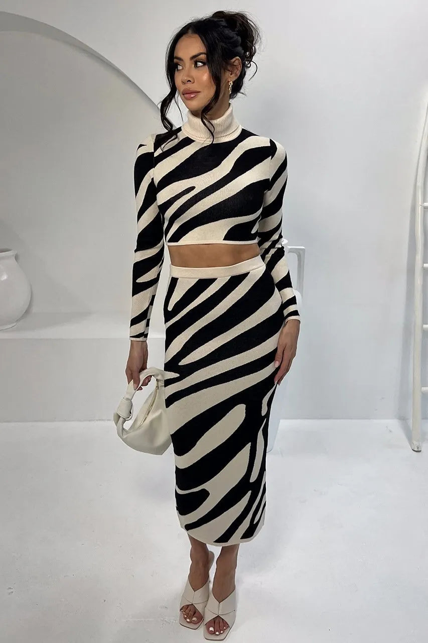 Women's Elegant Office Blouse and Skirt Suit Set - OutfitLondon