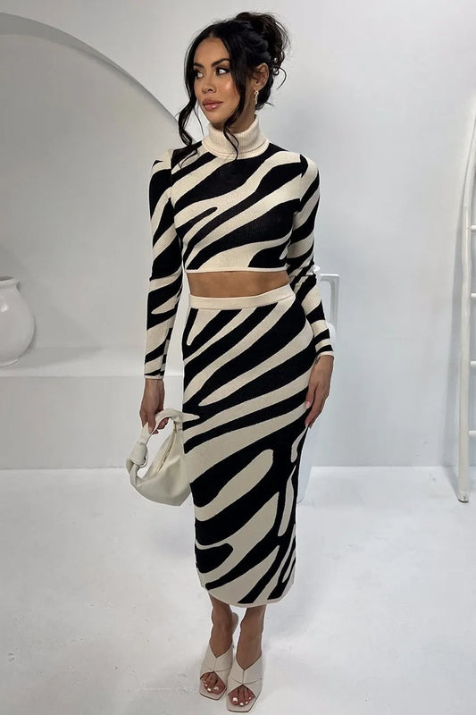 Women's Elegant Office Blouse and Skirt Suit Set - OutfitLondon