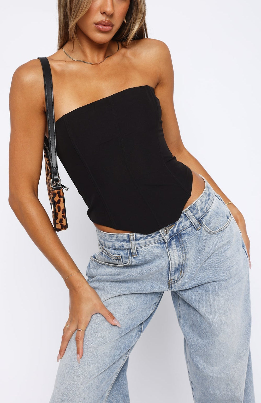 Leonora | Strapless Lace-Up Festival Outfit Bustier Top